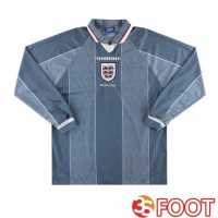 Maillot De Foot Angleterre Retro Exterieur Manche Longue Bleu Gris 1996