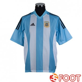Maillot De Foot Argentine Retro Domicile Blanc Bleu 2002