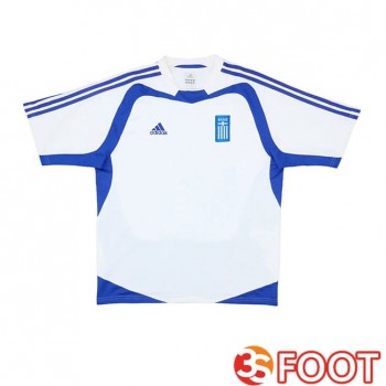 Maillot De Foot Grèce Retro Exterieur Blanc 2004