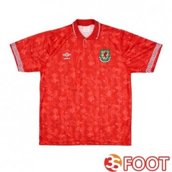 Maillot De Foot Pays De Galles Retro Domicile Rouge 1990-1991