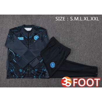 Ensemble Veste Survetement De Foot SSC Naples Gris 2025/2026