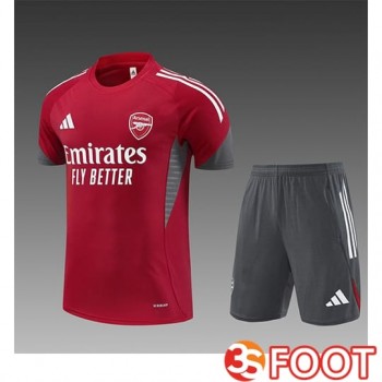 Ensemble Training T-Shirts Arsenal Enfant Rouge/Gris 2025/2026