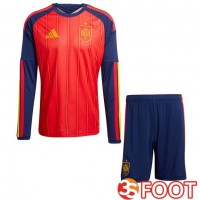 Maillot Foot Equipe De Espagne Enfant Domicile Manche Longue Rouge 2026/2027