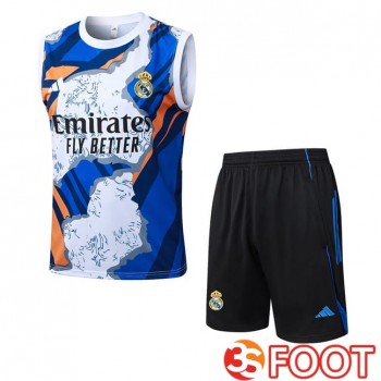 Gilet Foot Real Madrid + Shorts Bleu Blanc 2025/2026