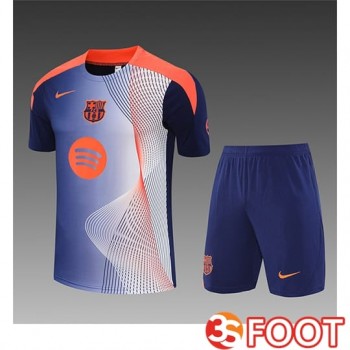 Ensemble Training T-Shirts FC Barcelone Enfant Bleu/Orange 2025/2026