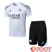 Ensemble Training T-Shirts Jordan Paris PSG + Shorts Blanc 2025/2026