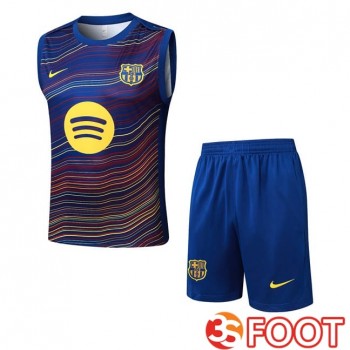 Gilet Foot FC Barcelone + Shorts Pourpre Bleu Royal 2025/2026