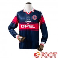 Maillot De Foot Bayern Munich Retro Domicile Manche Longue Bleu Royal 1997-1998