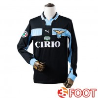 Maillot De Foot SS Lazio Retro Exterieur Manche Longue Noir 1998-2000