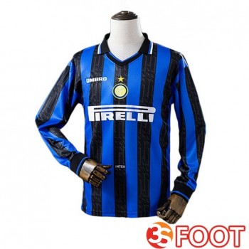 Maillot De Foot Inter Milan Retro Domicile Manche Longue Bleu 1997-1998
