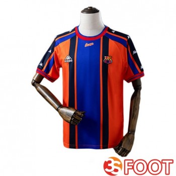 Maillot De Foot FC Barcelone Retro Exterieur Bleu Orange 1997-1998