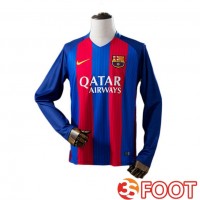 Maillot De Foot FC Barcelone Retro Domicile Manche Longue Rouge Bleu 2016-2017
