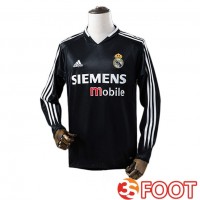 Maillot De Foot Real Madrid Retro Exterieur Manche Longue Noir 2004-2005