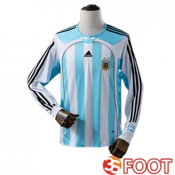 Maillot De Foot Argentine Retro Domicile Manche Longue Bleu Blanc 2006