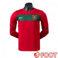 Maillot De Foot Portugal Retro Domicile Manche Longue Rouge 2010
