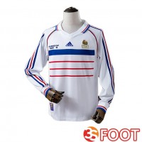 Maillot De Foot France Retro Exterieur Manche Longue Blanc 1998