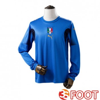 Maillot De Foot Italie Retro Domicile Manche Longue Bleu 2006