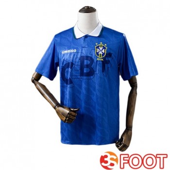 Maillot De Foot Bresil Retro Exterieur Bleu 1992-1993