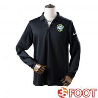 Maillot De Foot Bresil Retro Édition Spéciale Manche Longue Noir 2004