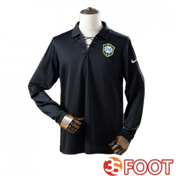 Maillot De Foot Bresil Retro Édition Spéciale Manche Longue Noir 2004