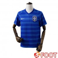 Maillot De Foot Bresil Retro Exterieur Bleu 2014