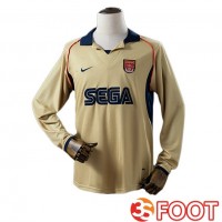 Maillot De Foot Arsenal Retro Exterieur Manche Longue Jaune 2001-2002
