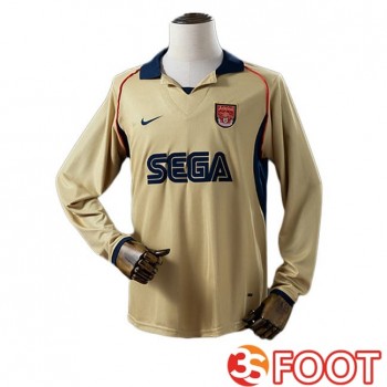 Maillot De Foot Arsenal Retro Exterieur Manche Longue Jaune 2001-2002
