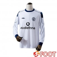 Maillot De Foot Manchester United Retro Exterieur Manche Longue Blanc 2000-2001